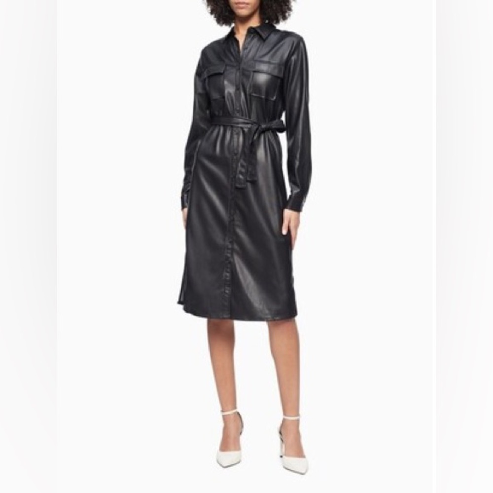 Faux leather dress